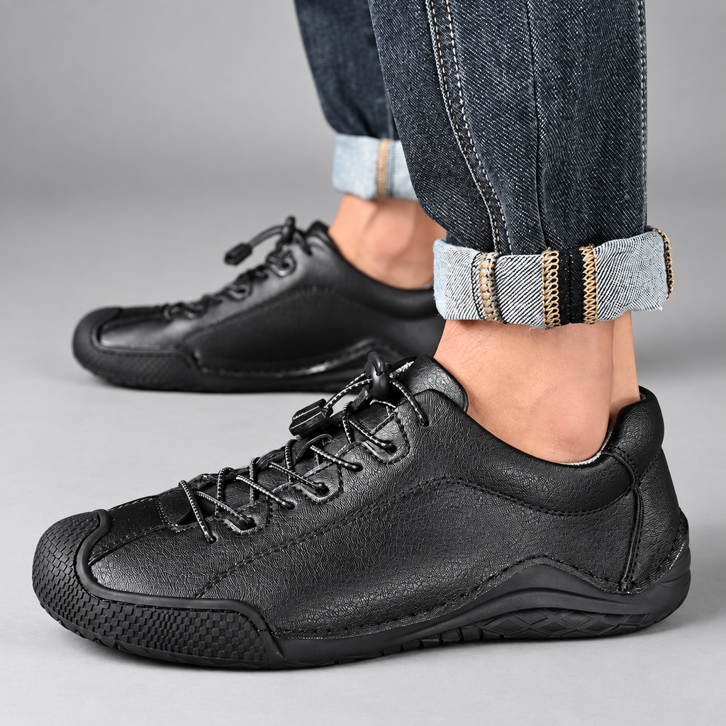 Bennett Men’s Leather-Look Quick-Lace Casual Walking Shoes