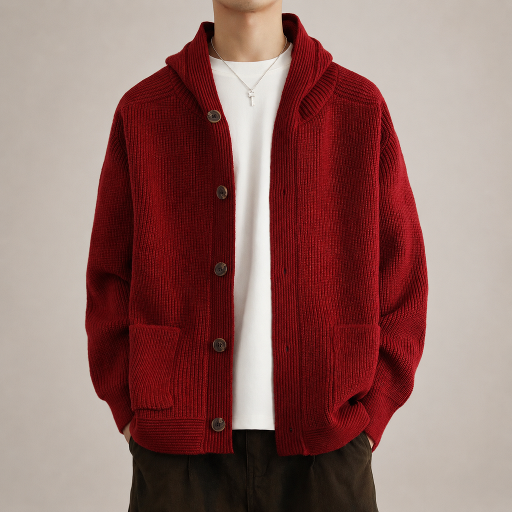 Bennett Button Front Shawl Collar Knit Cardigan