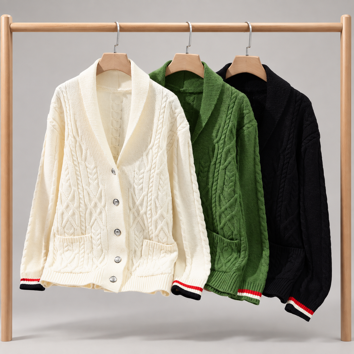 Bennett Men’s Cable-Knit Shawl Collar Cardigan