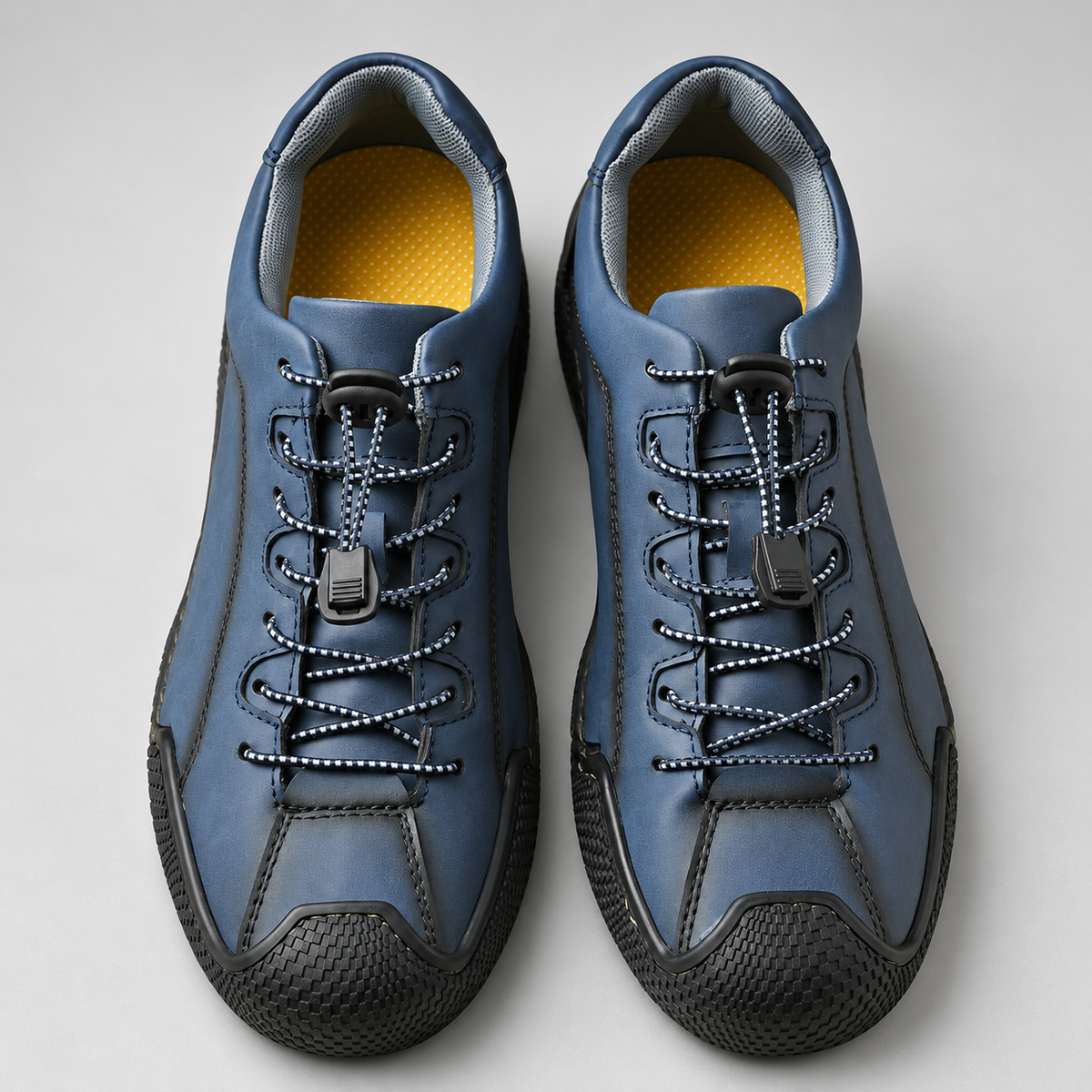 Bennett Men’s Leather-Look Quick-Lace Casual Walking Shoes