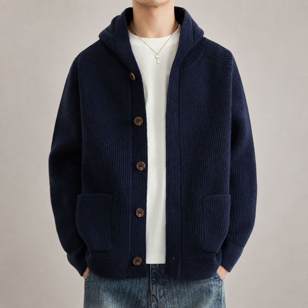 Bennett Button Front Shawl Collar Knit Cardigan