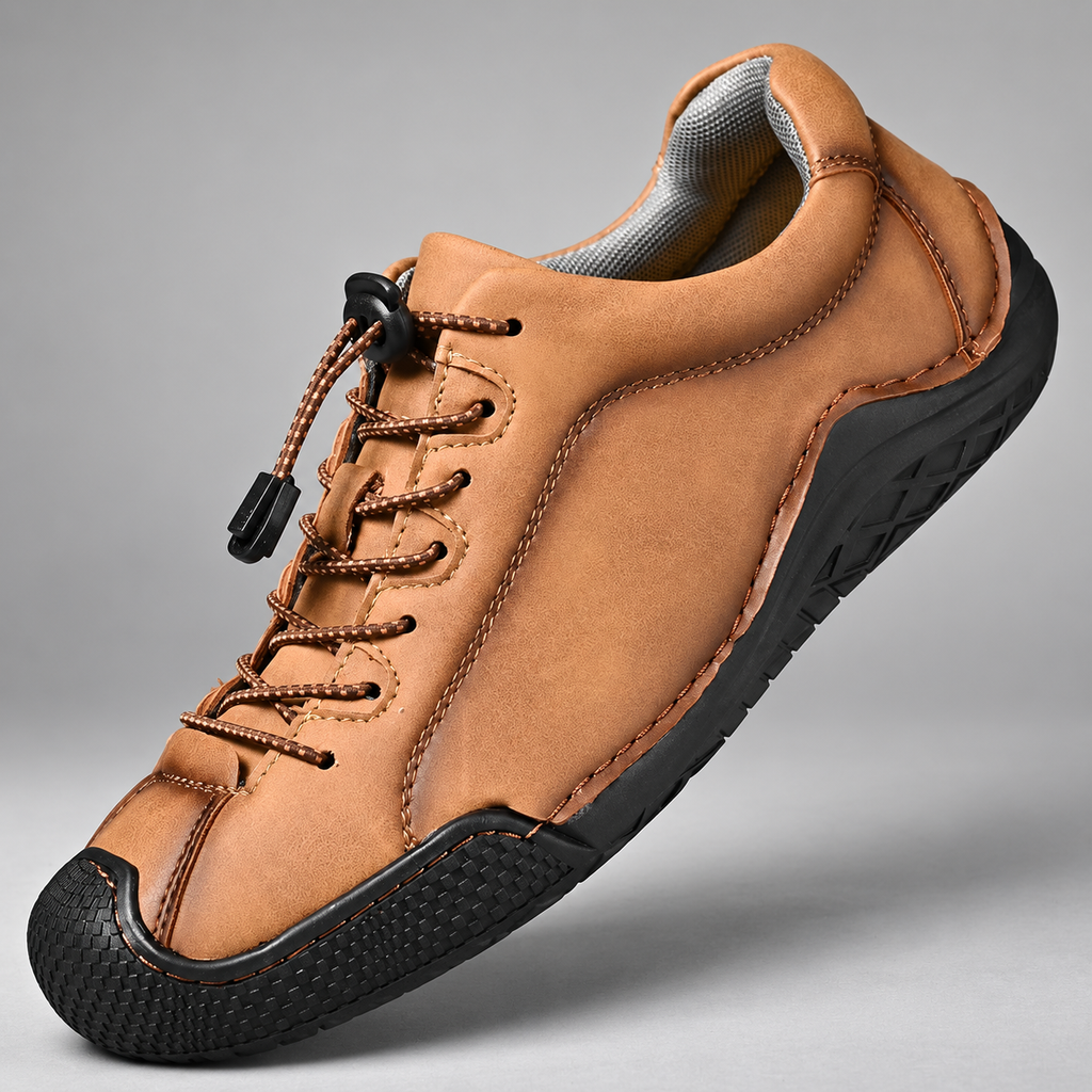 Bennett Men’s Leather-Look Quick-Lace Casual Walking Shoes