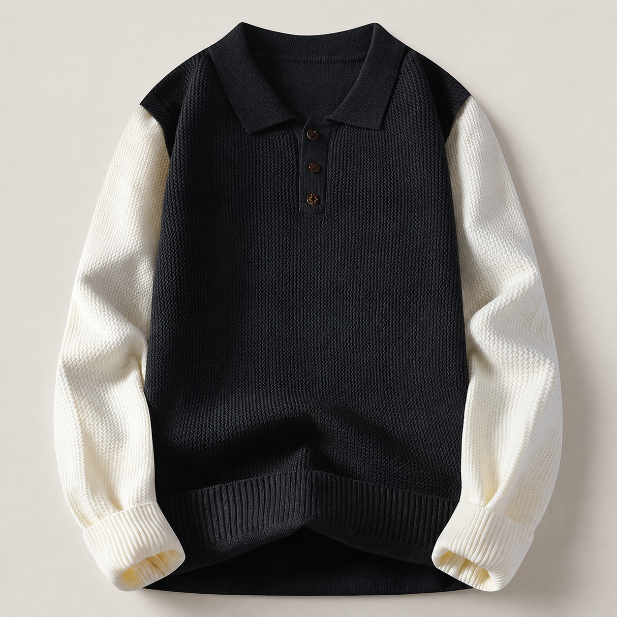 Berkley Long Sleeve Colorblock Knit Polo Sweater