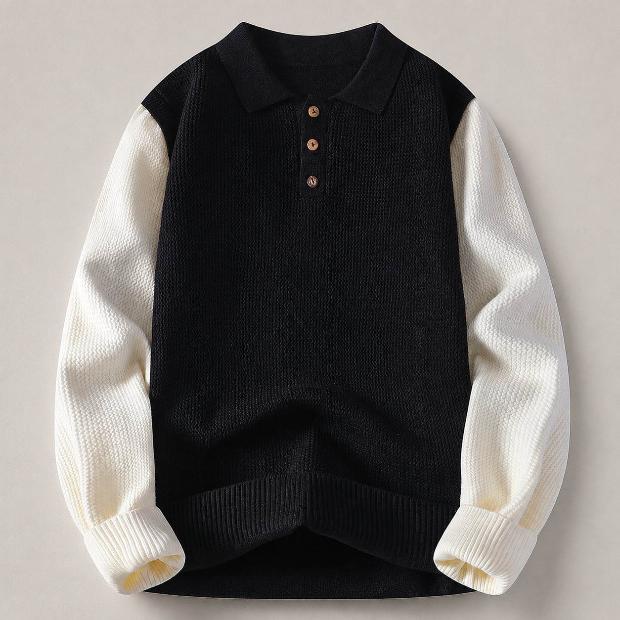 Berkley Long Sleeve Colorblock Knit Polo Sweater