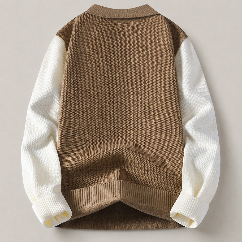 Berkley Long Sleeve Colorblock Knit Polo Sweater