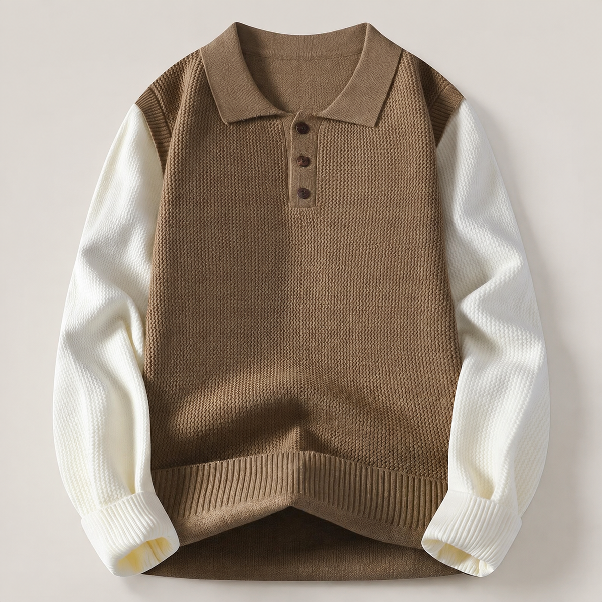Berkley Long Sleeve Colorblock Knit Polo Sweater