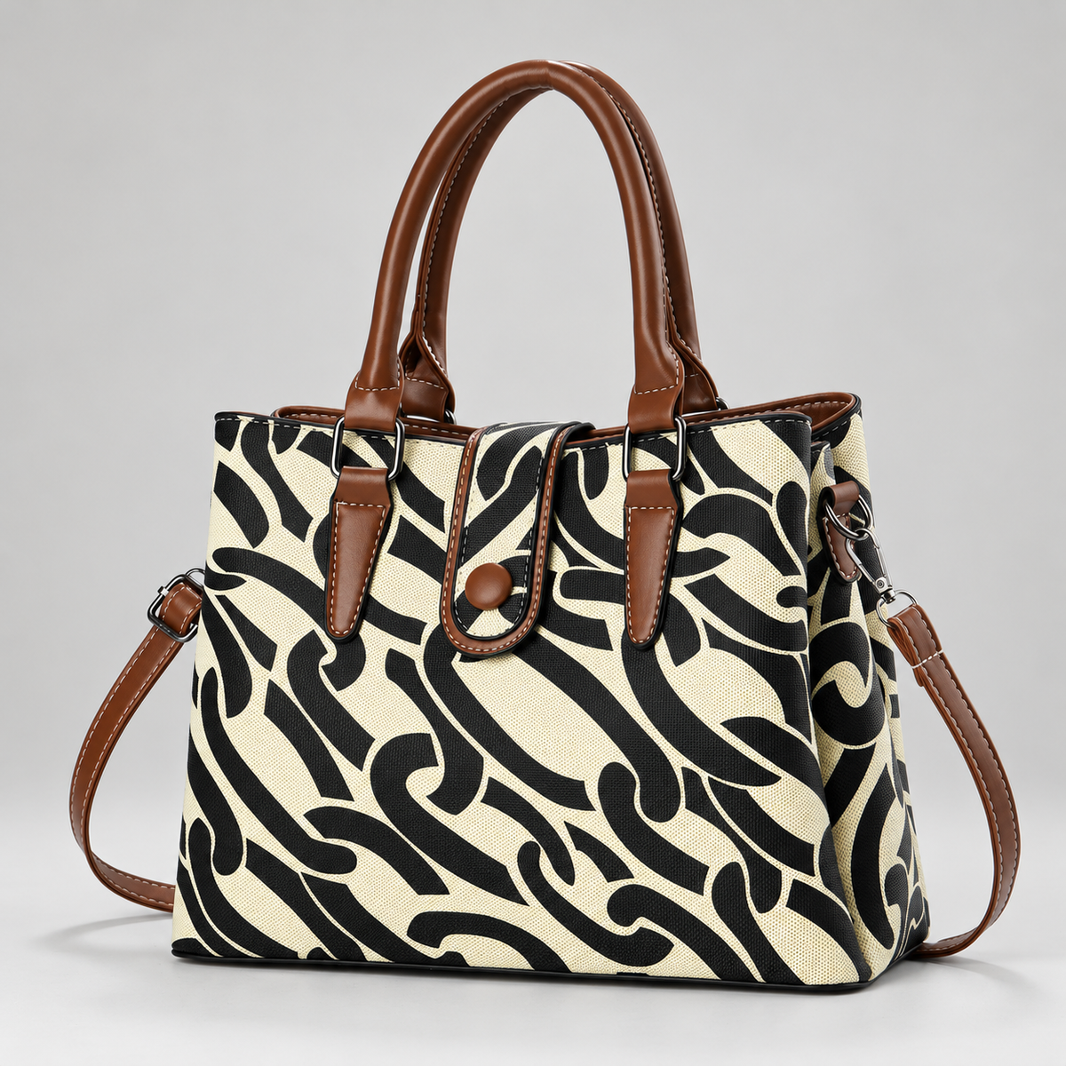 Simina Women’s Printed Tote Handbag with Detachable Strap