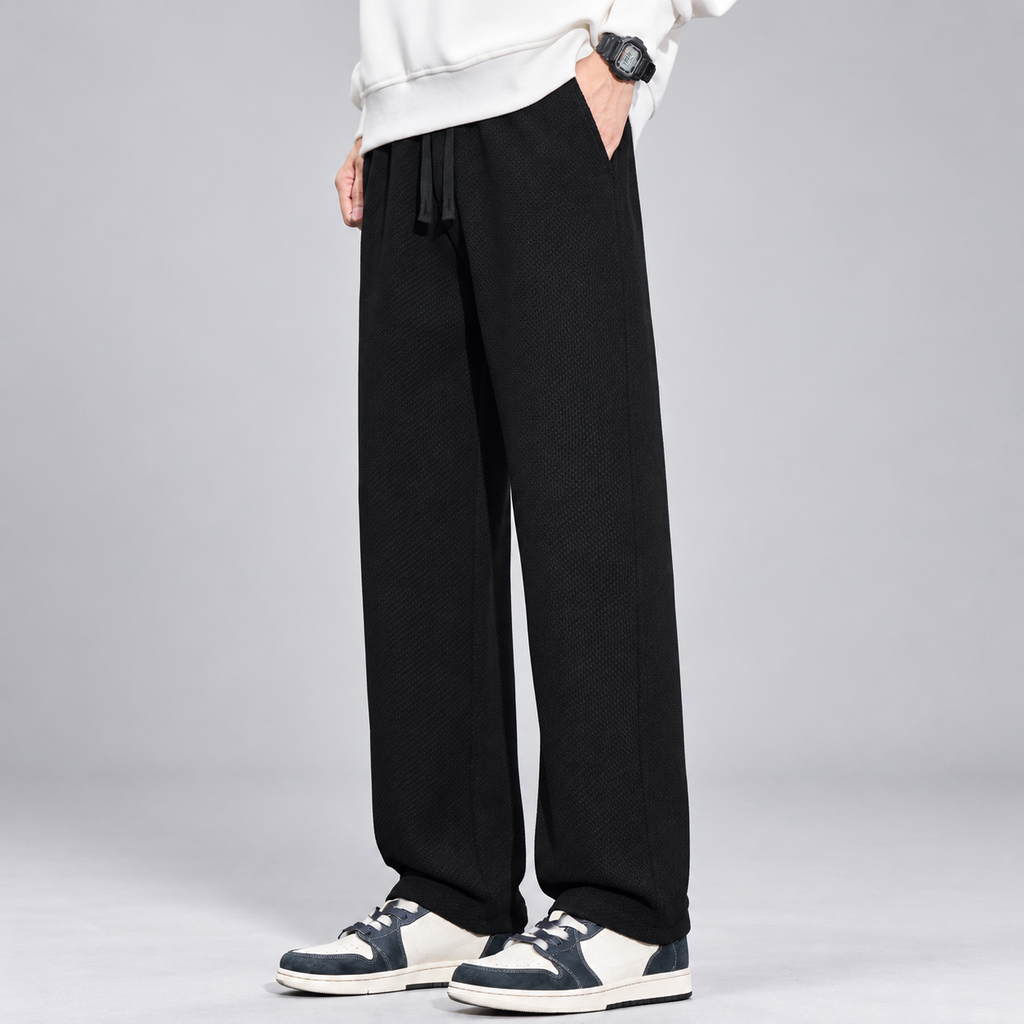 Thierry Men's Textured Wide-Leg Drawstring Pants