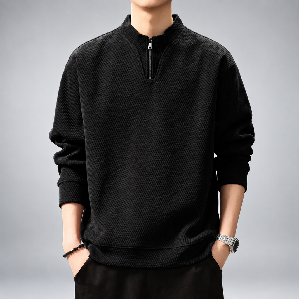 Tiziano Men's Diagonal Knit Quarter-Zip Sweater