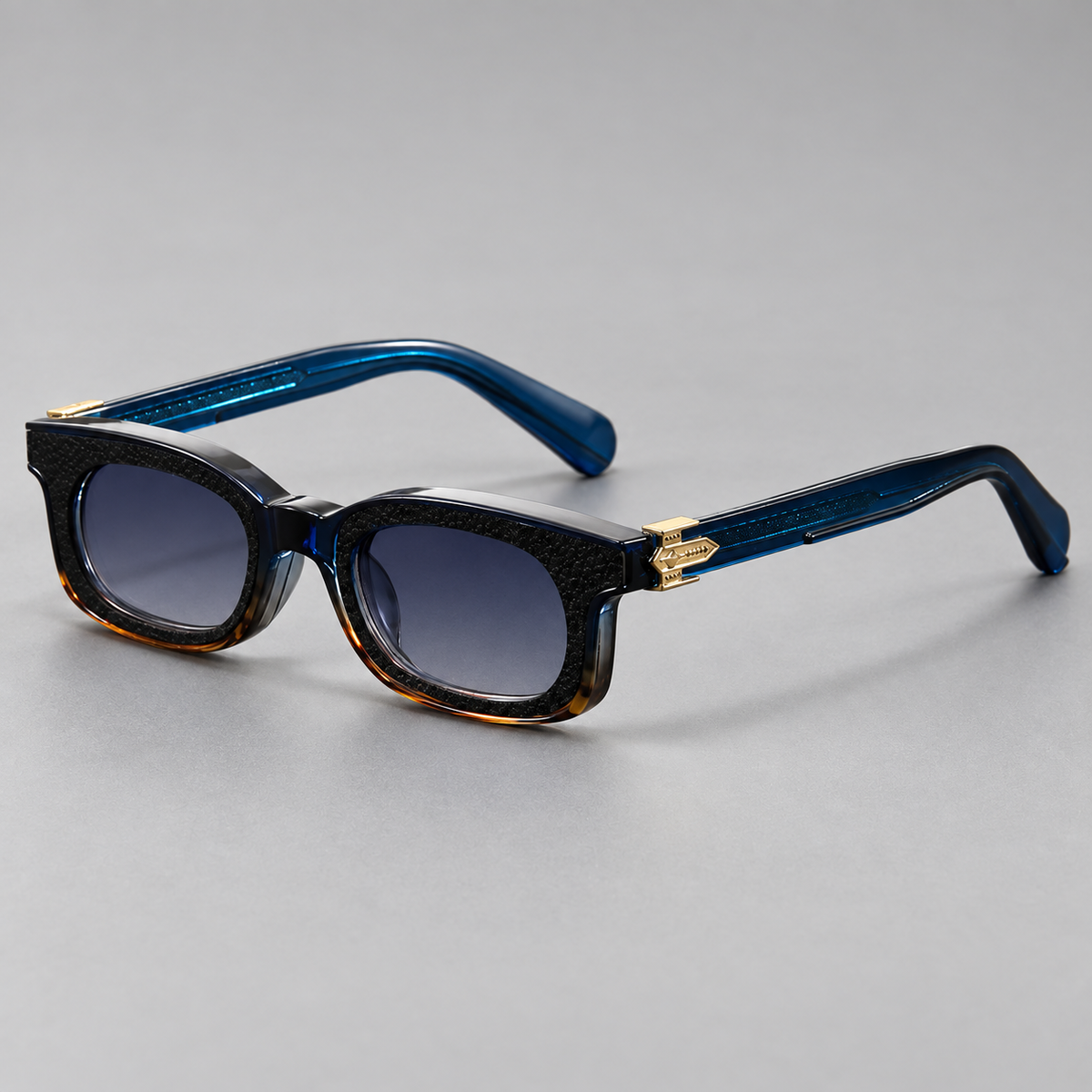 Blaise Unisex Textured Rectangular Sunglasses
