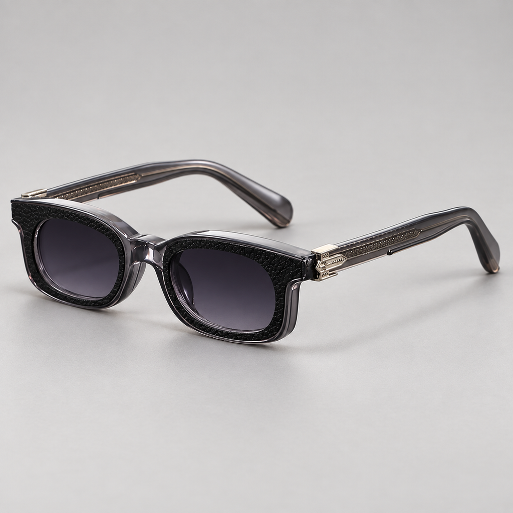 Blaise Unisex Textured Rectangular Sunglasses