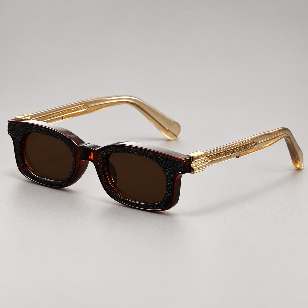 Blaise Unisex Textured Rectangular Sunglasses