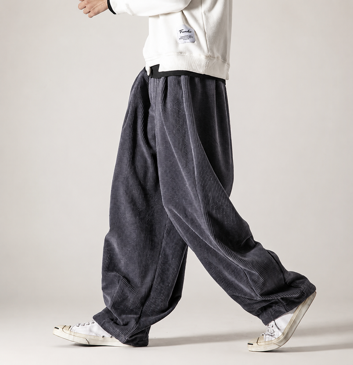 Brenner Drawstring Wide-Leg Corduroy Pants