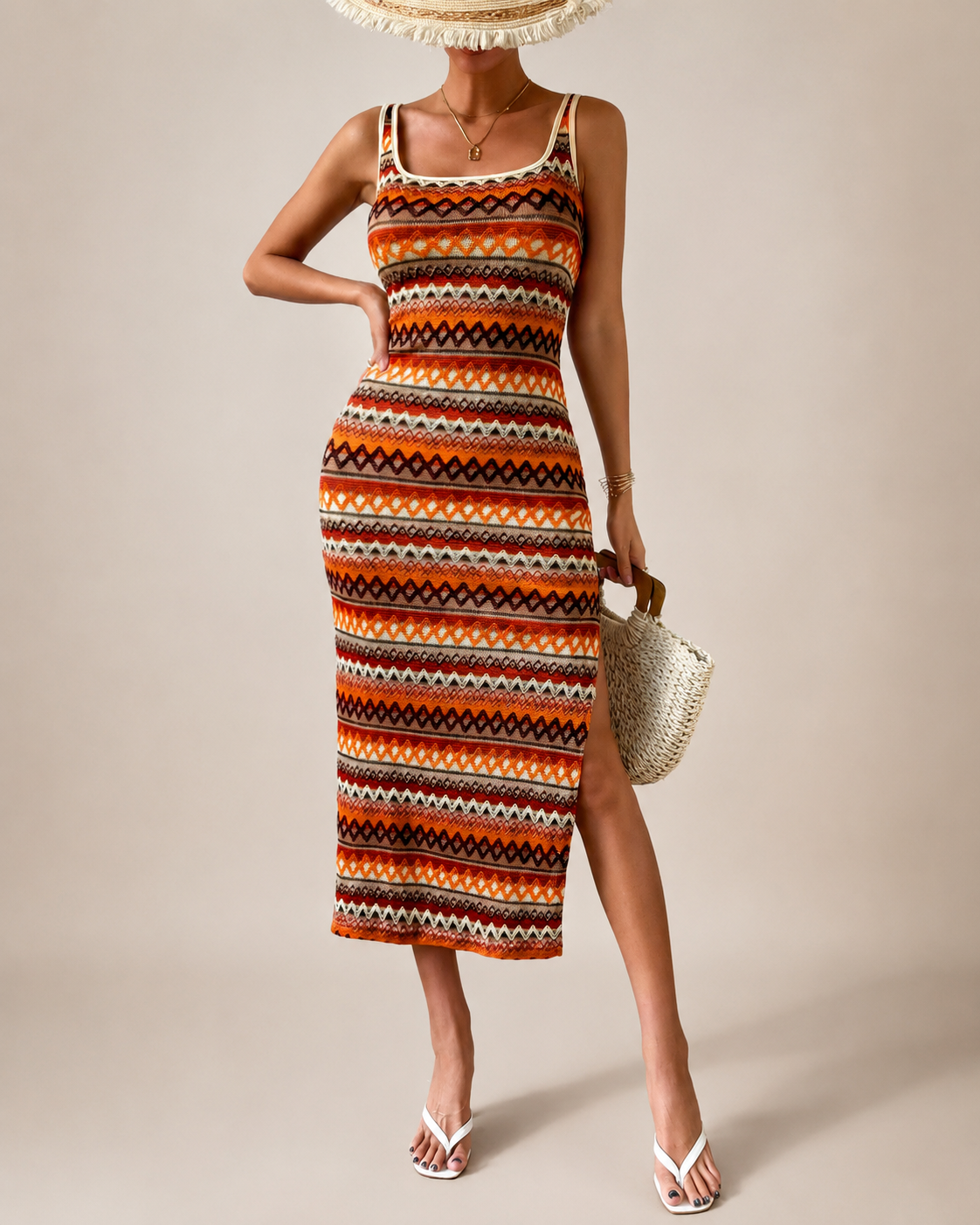 Brielle Women’s Striped Knit Bodycon Dress