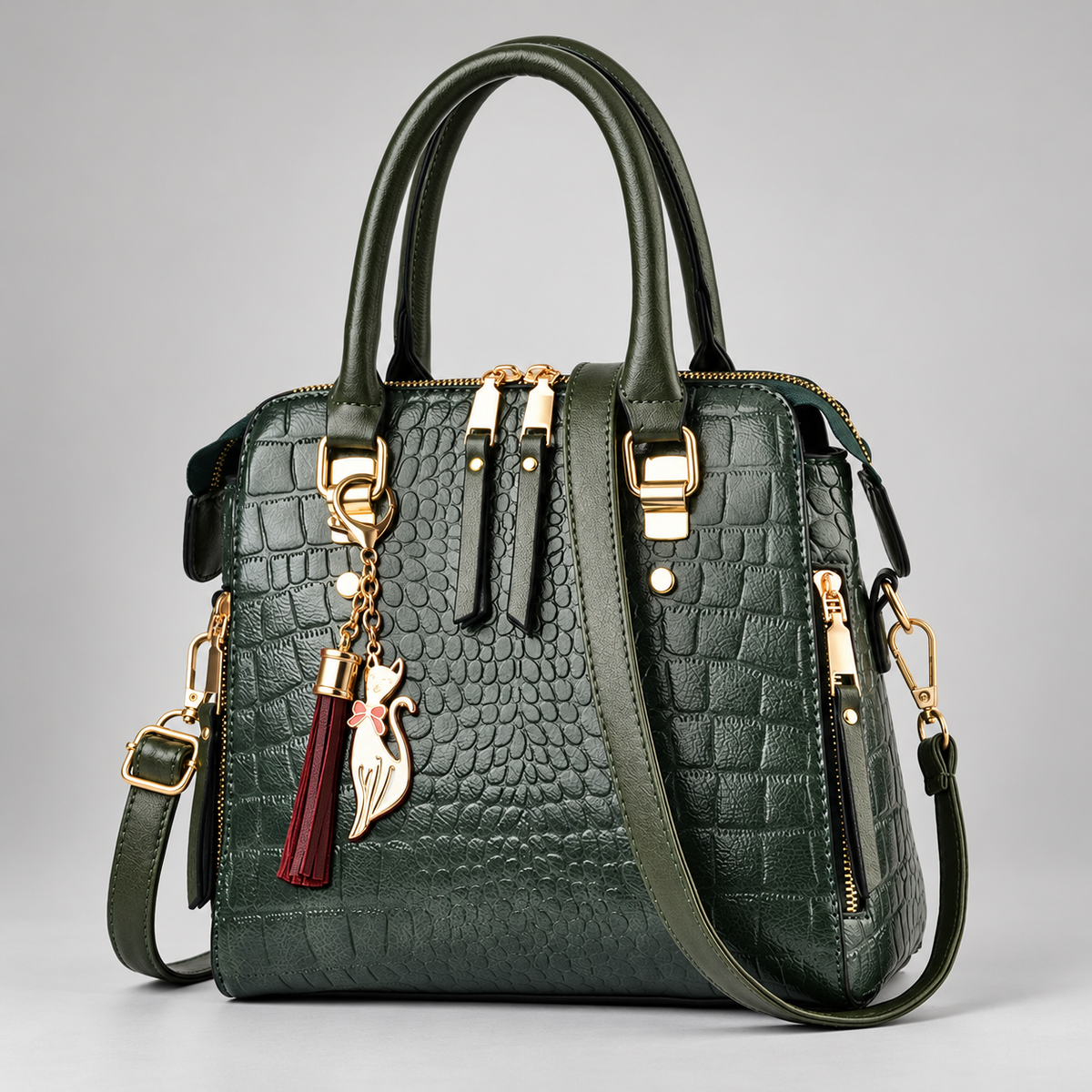 Marinelle Women’s Textured Top Handle Handbag with Shoulder Strap