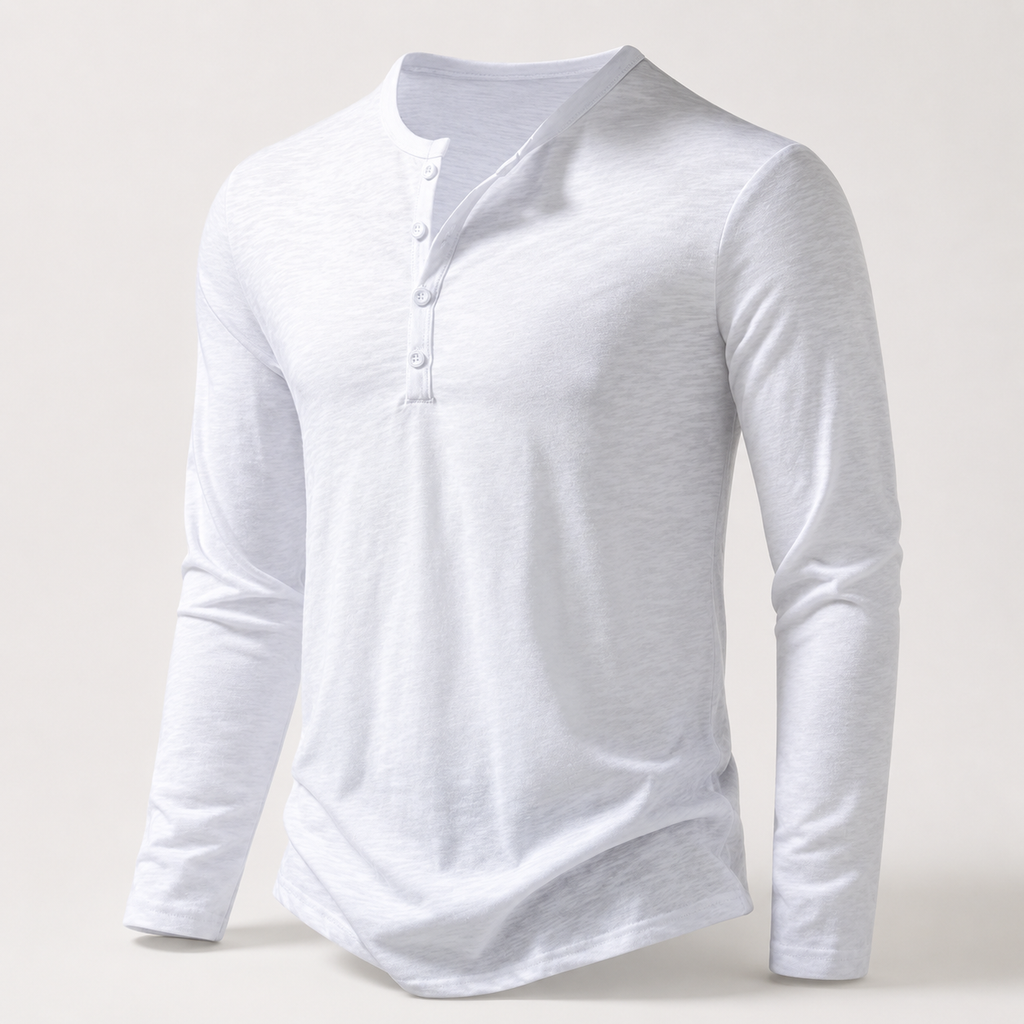 Caldwell Men’s Cotton Long-Sleeve Henley Shirt
