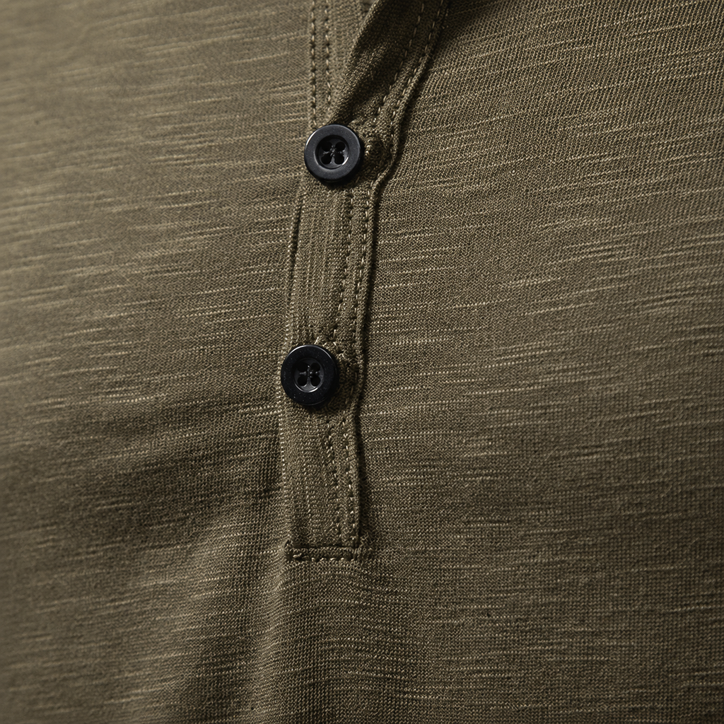 Caldwell Men’s Cotton Long-Sleeve Henley Shirt