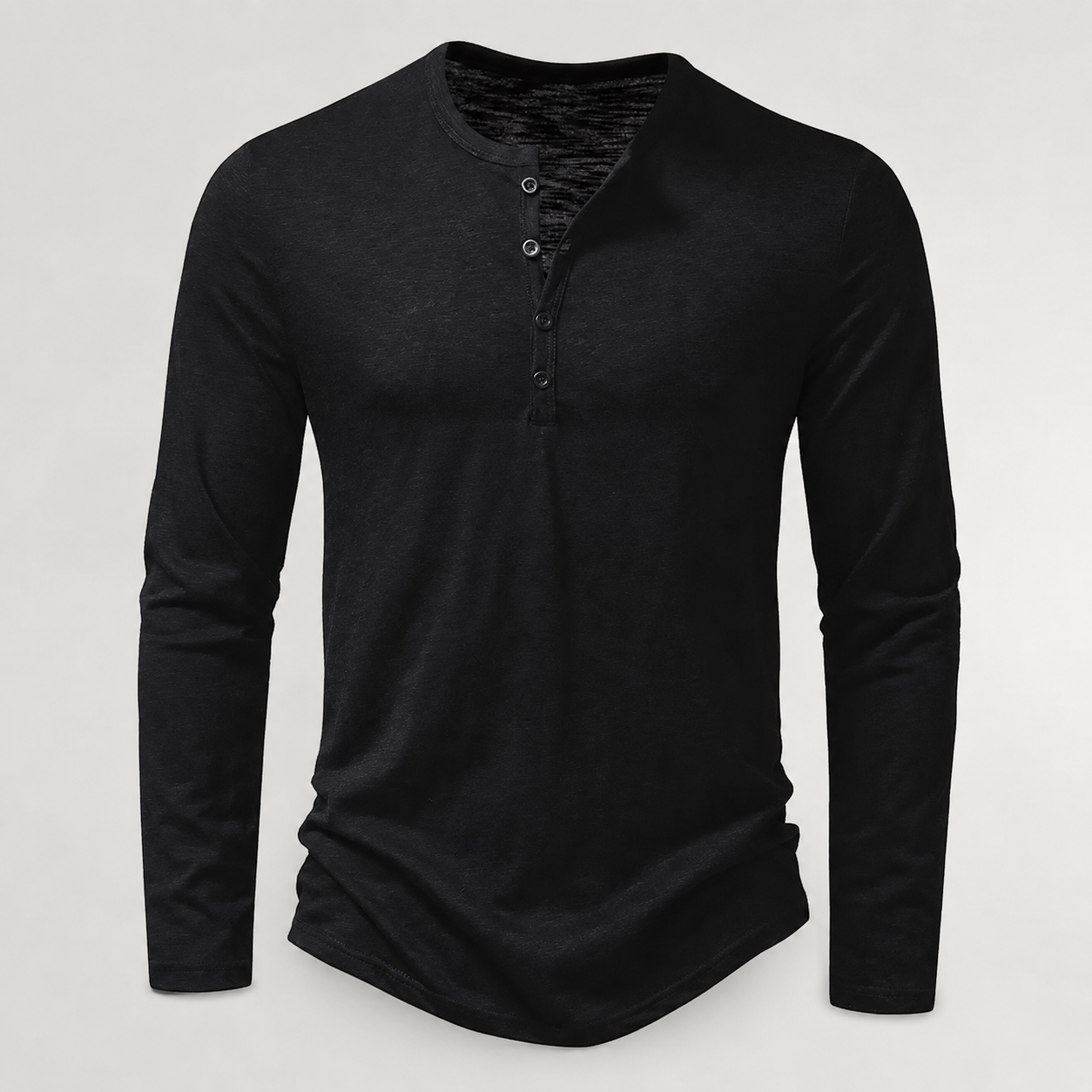Caldwell Men’s Cotton Long-Sleeve Henley Shirt