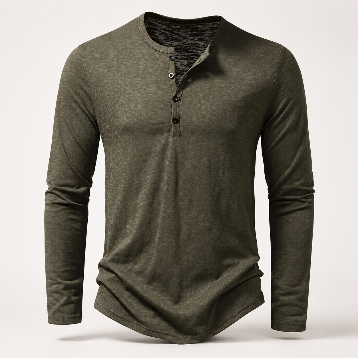 Caldwell Men’s Cotton Long-Sleeve Henley Shirt