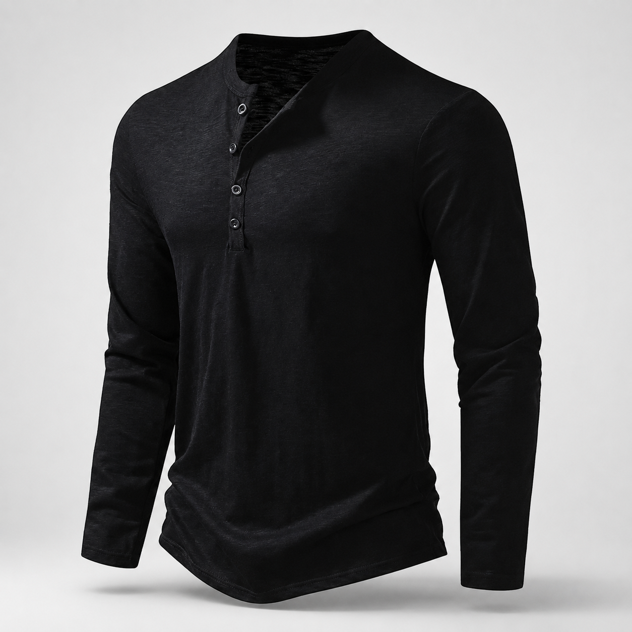 Caldwell Men’s Cotton Long-Sleeve Henley Shirt