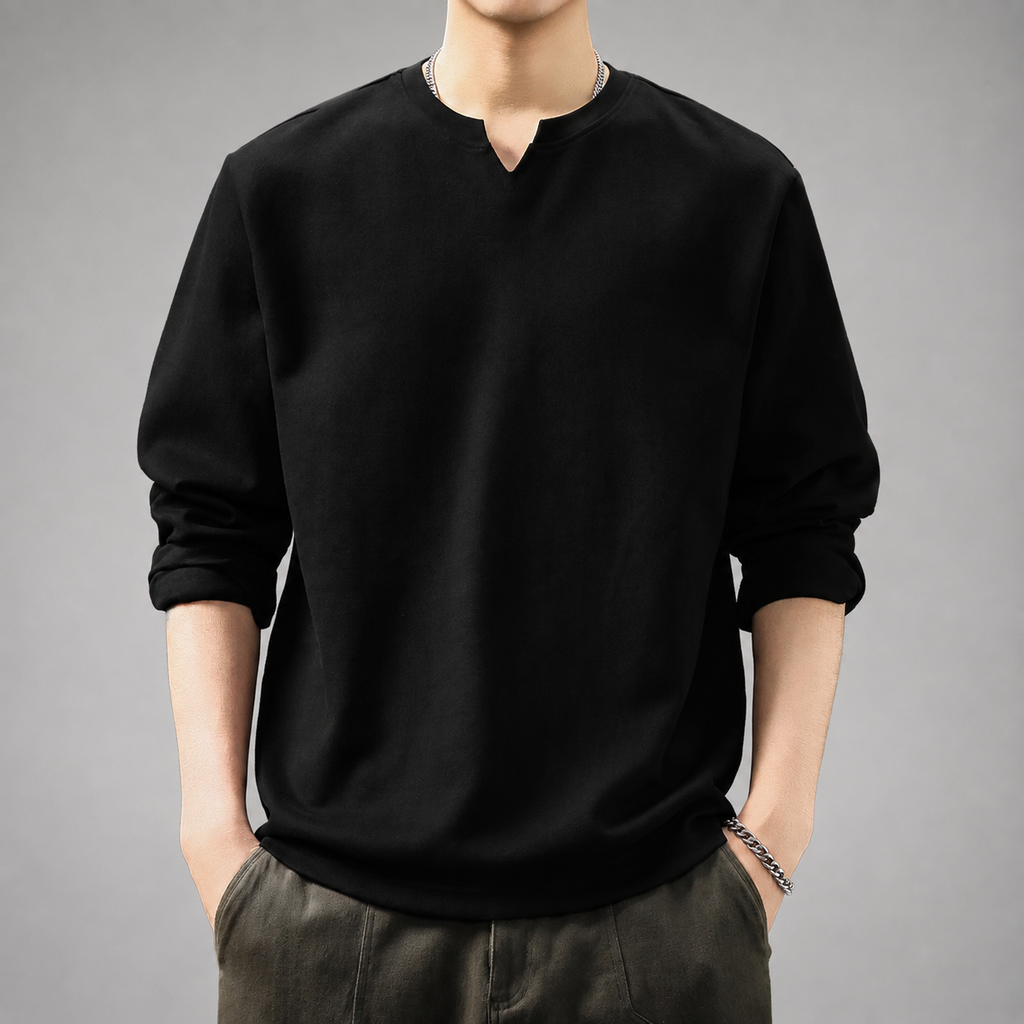 Caleb Men’s Long Sleeve Notch-Neck Shirt