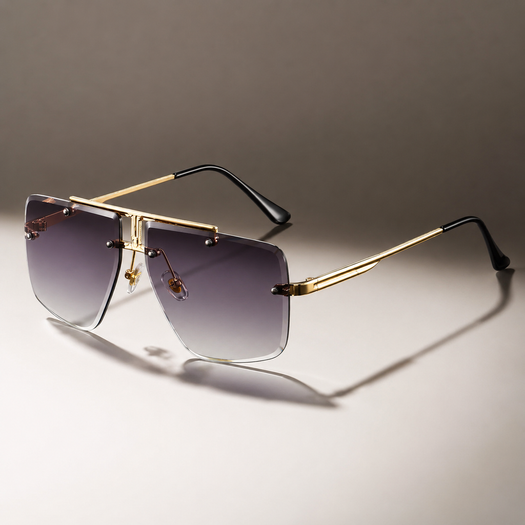 Caleb Dawson Rimless Square Sunglasses