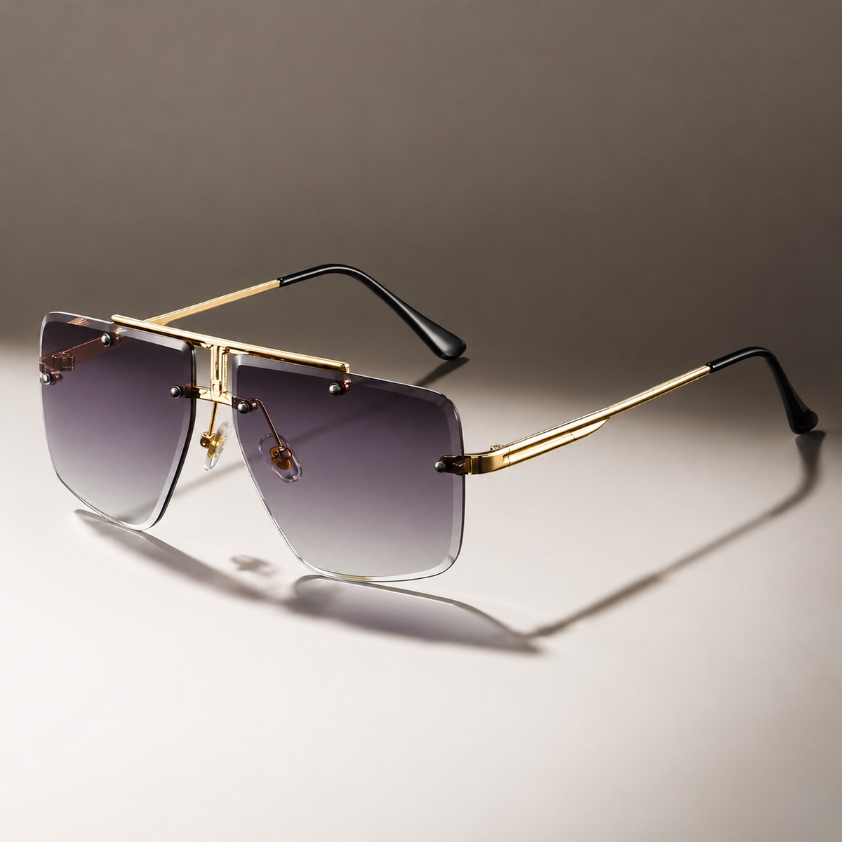 Caleb Dawson Rimless Square Sunglasses