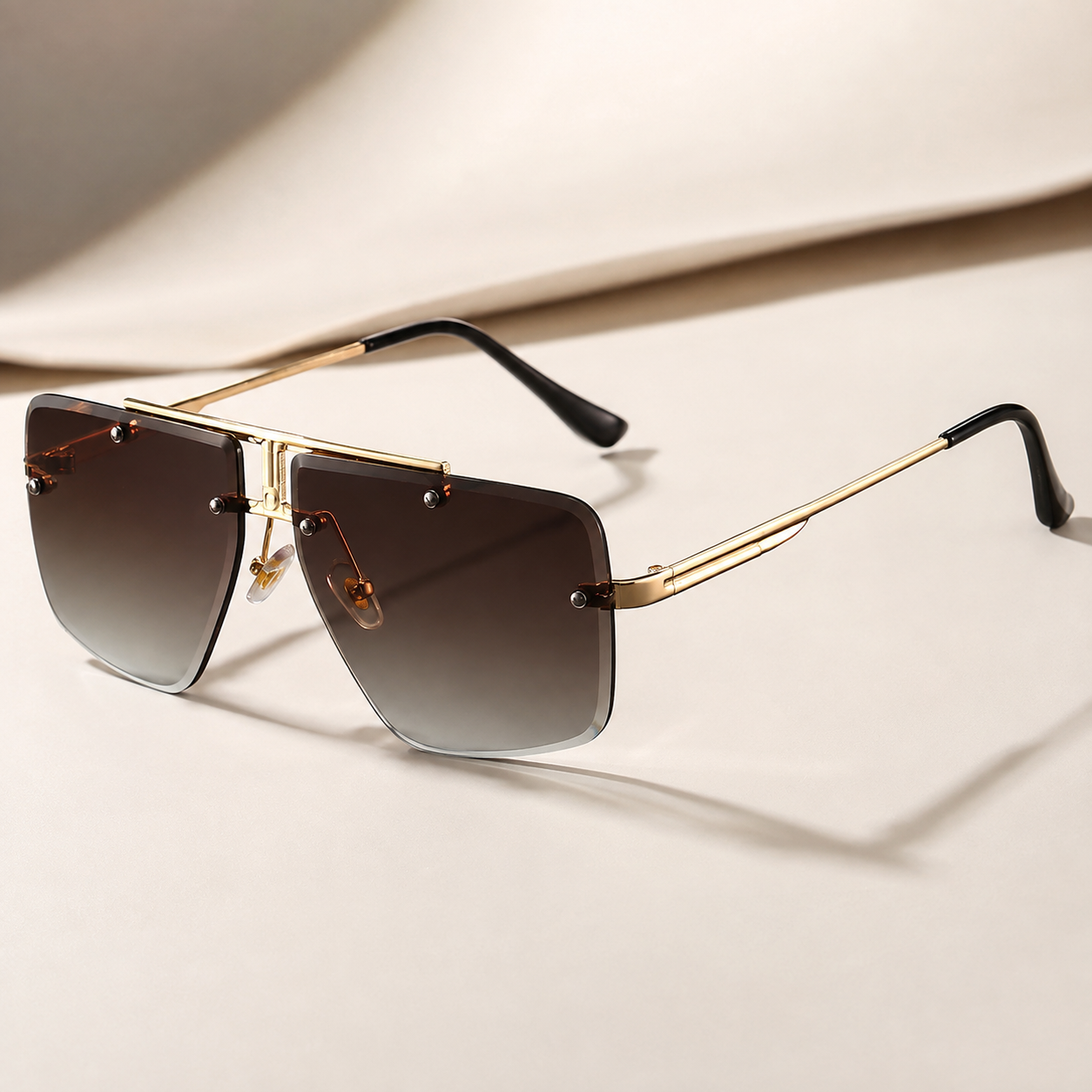 Caleb Dawson Rimless Square Sunglasses