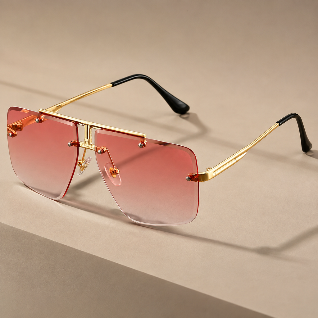 Caleb Dawson Rimless Square Sunglasses
