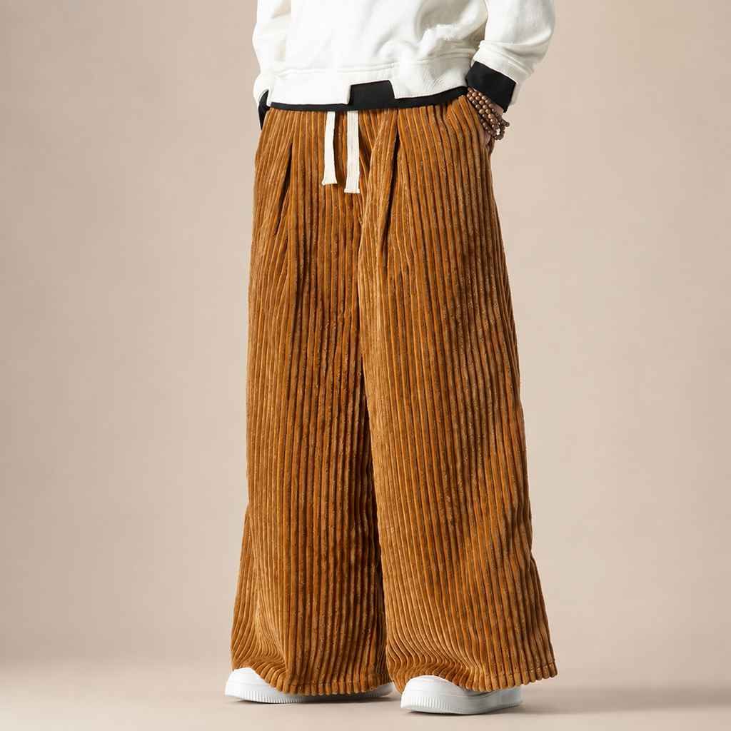 Callahan Relaxed Wide-Leg Corduroy Pants