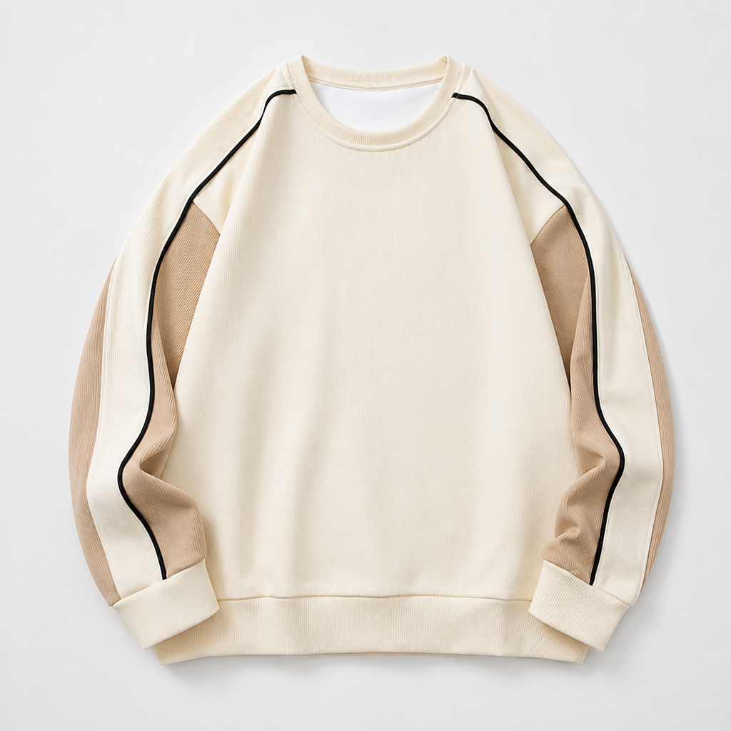 Callum Men's Crew Neck Sweatshirt – Long Sleeve Ribbed Casual Pullover