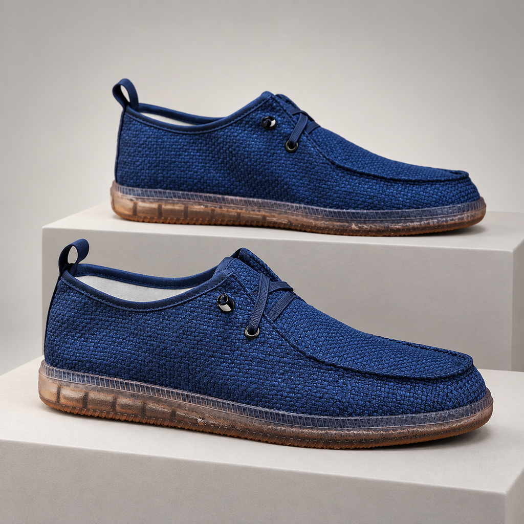 Callum Men’s Woven Moc-Toe Casual Shoes with Gum Sole