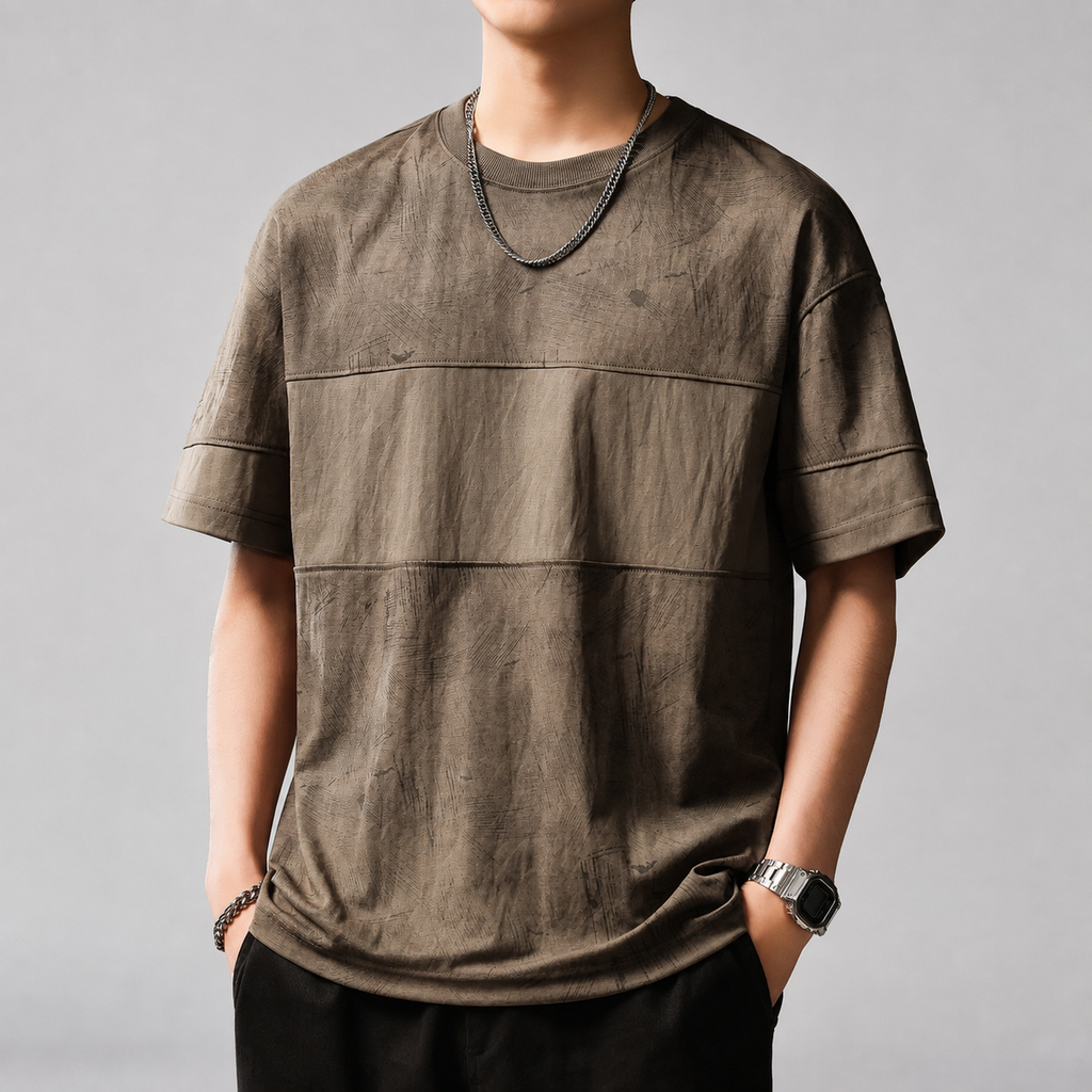 Callum Men’s Textured Panel Short Sleeve T-Shirt
