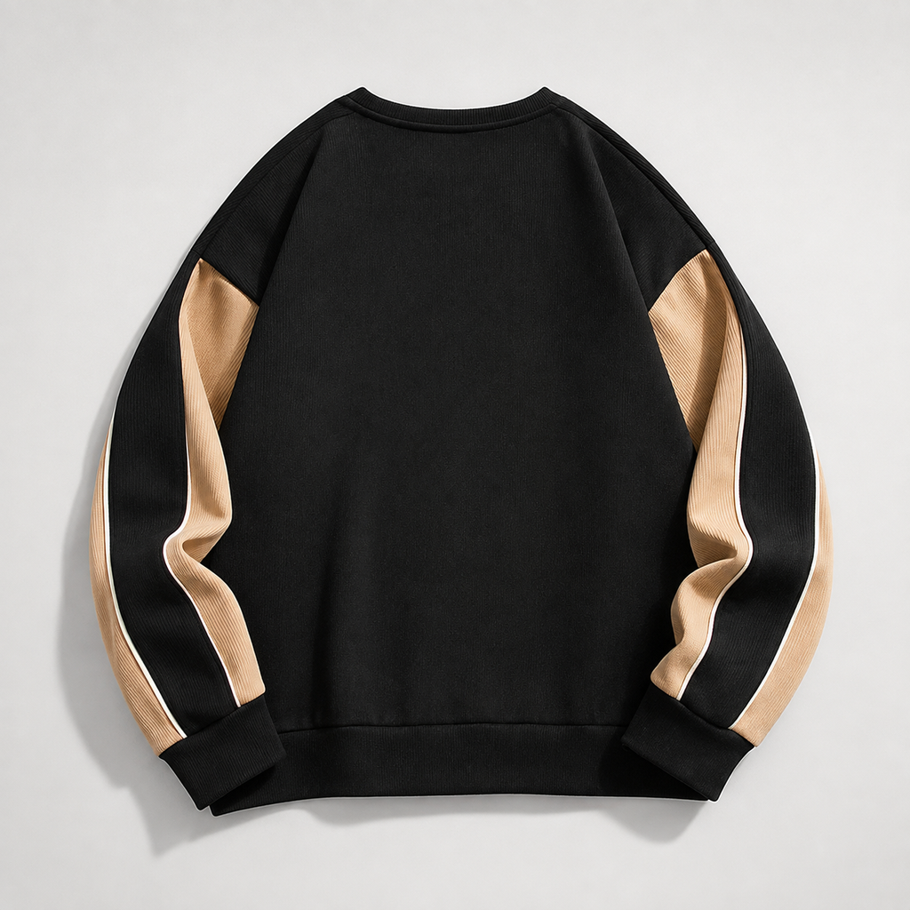 Callum Men's Crew Neck Sweatshirt – Long Sleeve Ribbed Casual Pullover