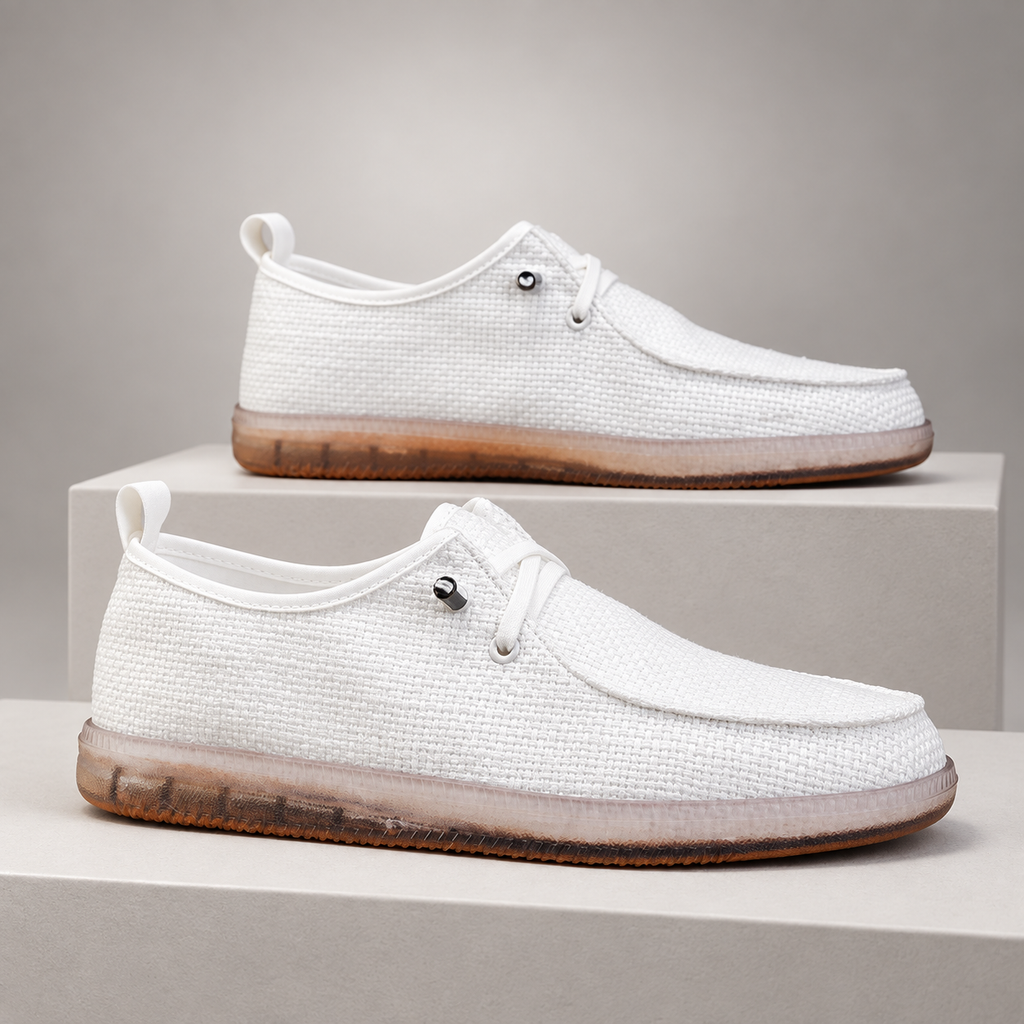 Callum Men’s Woven Moc-Toe Casual Shoes with Gum Sole