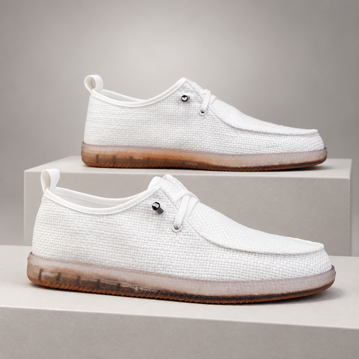 Callum Men’s Woven Moc-Toe Casual Shoes with Gum Sole