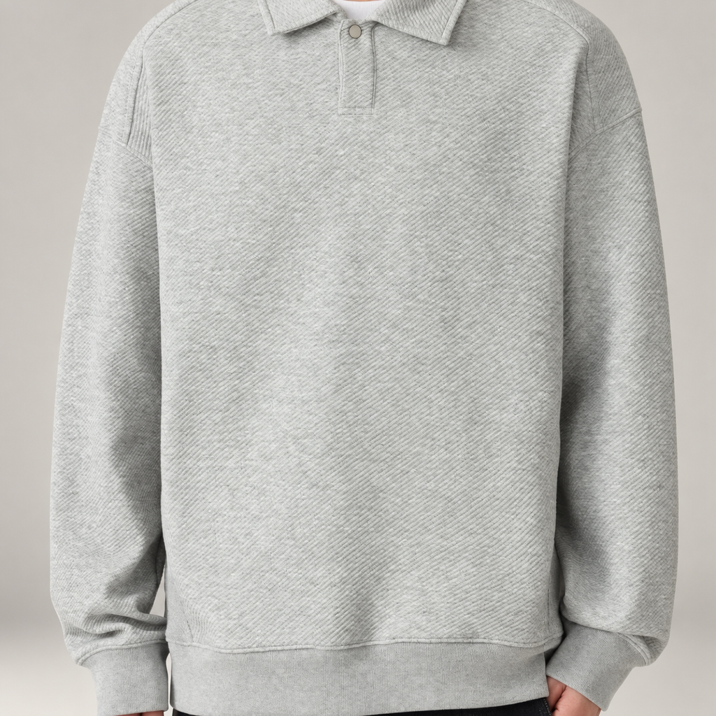 Callum Men’s Textured Long-Sleeve Polo Pullover