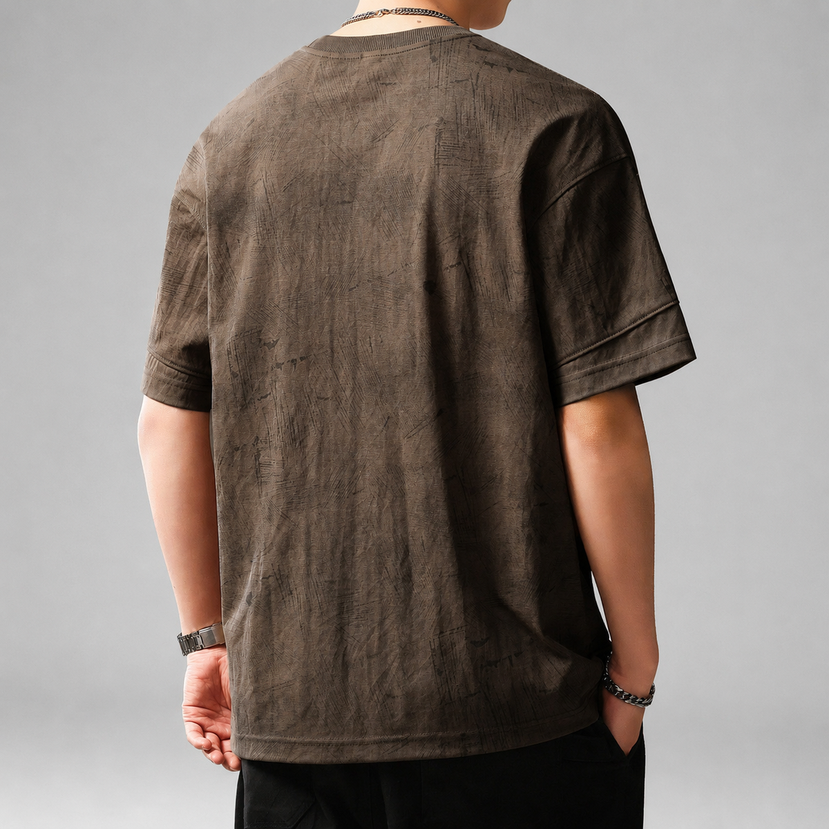Callum Men’s Textured Panel Short Sleeve T-Shirt