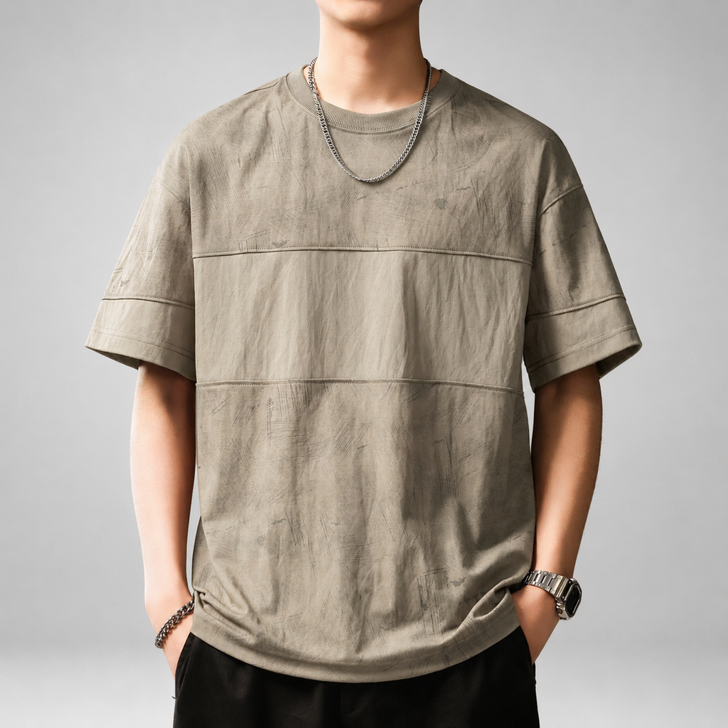 Callum Men’s Textured Panel Short Sleeve T-Shirt