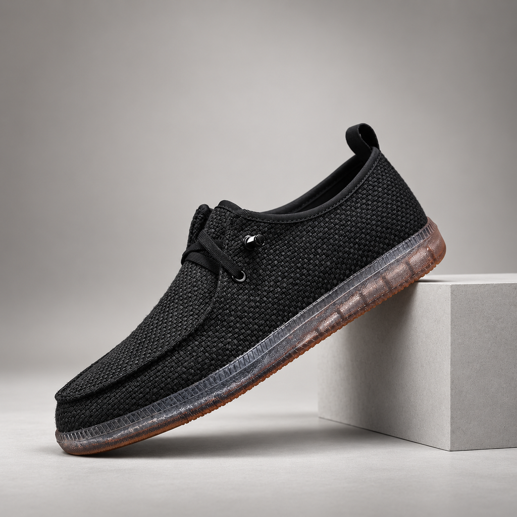 Callum Men’s Woven Moc-Toe Casual Shoes with Gum Sole