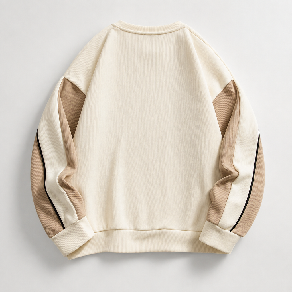 Callum Men's Crew Neck Sweatshirt – Long Sleeve Ribbed Casual Pullover