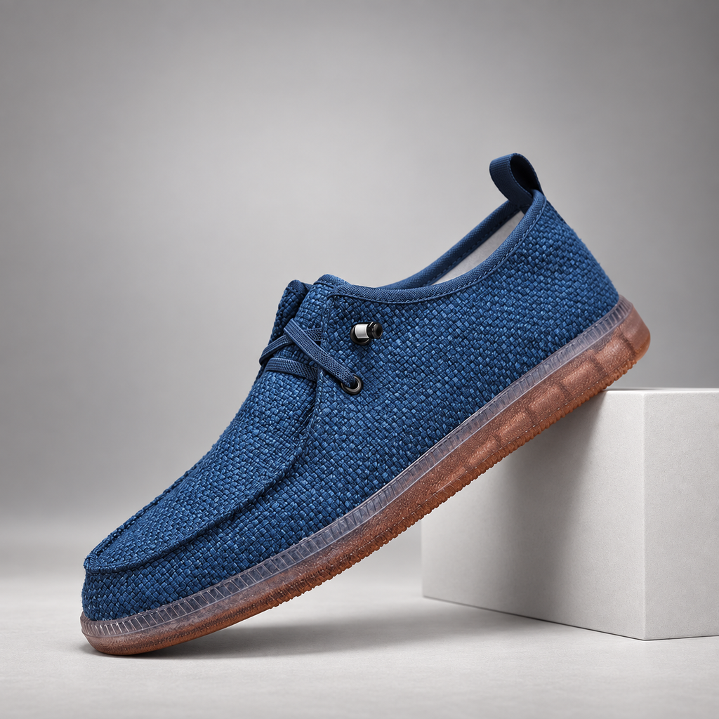 Callum Men’s Woven Moc-Toe Casual Shoes with Gum Sole
