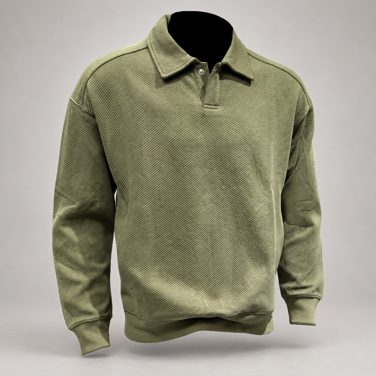Callum Men’s Textured Long-Sleeve Polo Pullover