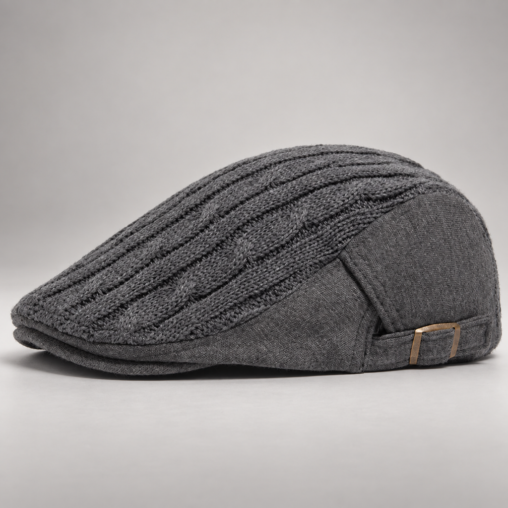 Callum Cable-Knit Flat Cap