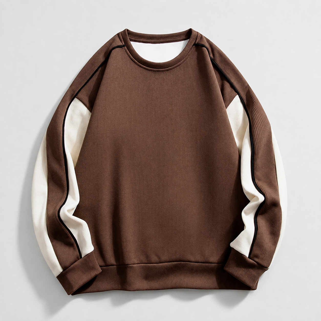 Callum Men's Crew Neck Sweatshirt – Long Sleeve Ribbed Casual Pullover