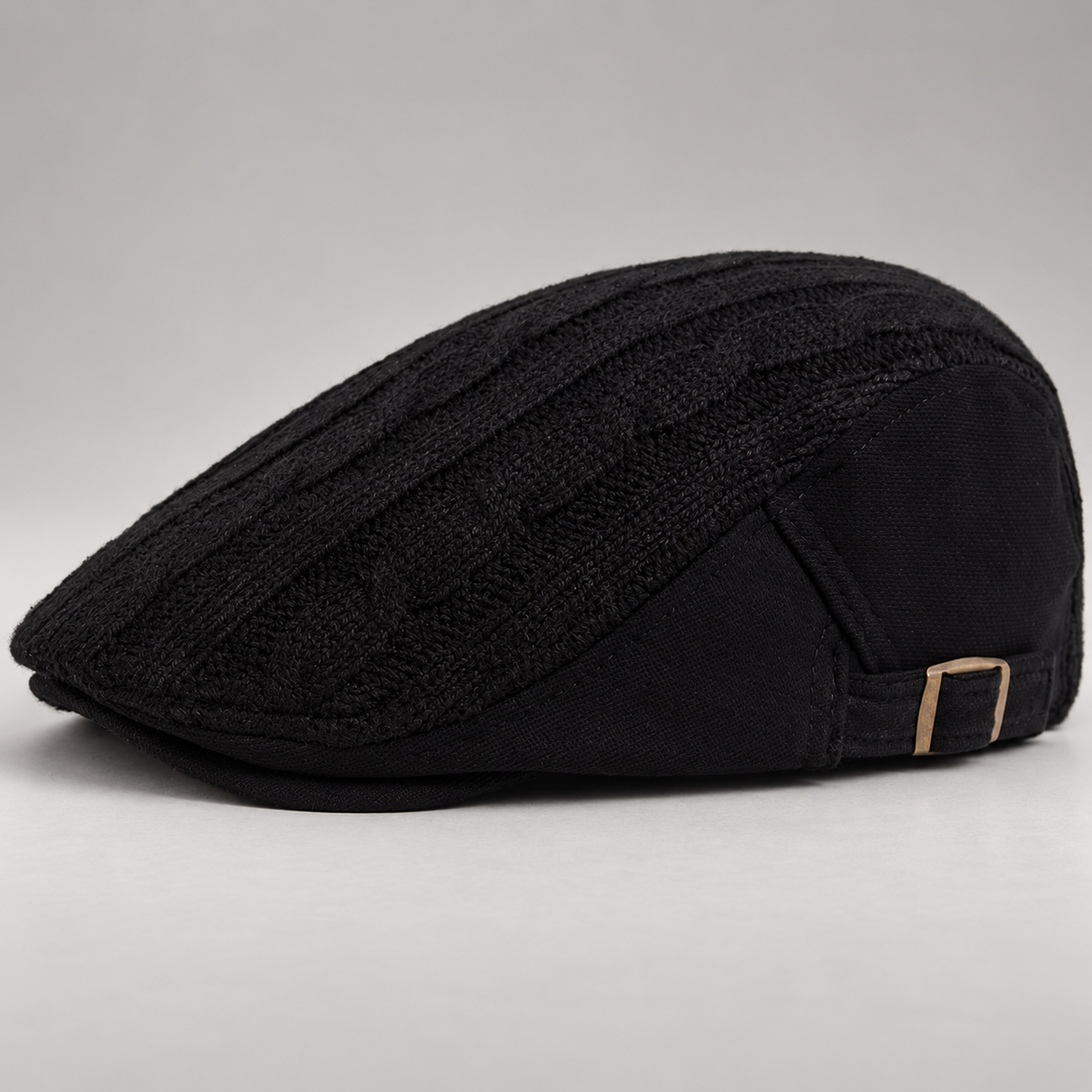 Callum Cable-Knit Flat Cap