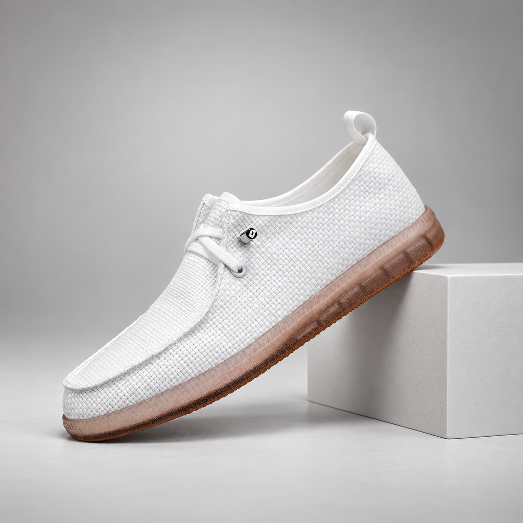 Callum Men’s Woven Moc-Toe Casual Shoes with Gum Sole
