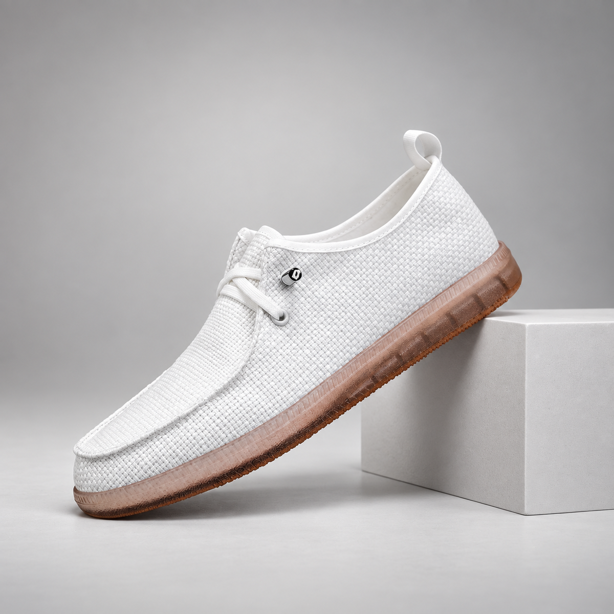 Callum Men’s Woven Moc-Toe Casual Shoes with Gum Sole