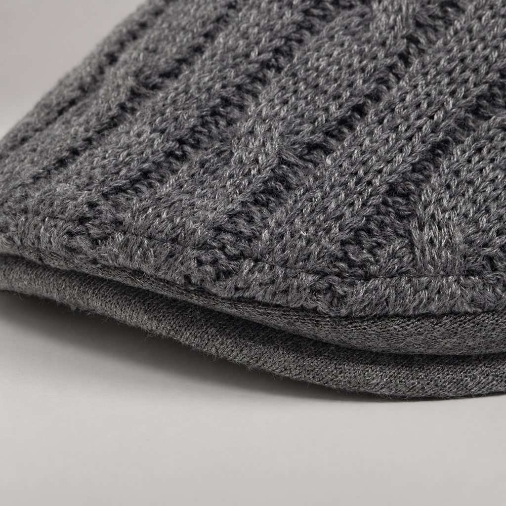 Callum Cable-Knit Flat Cap