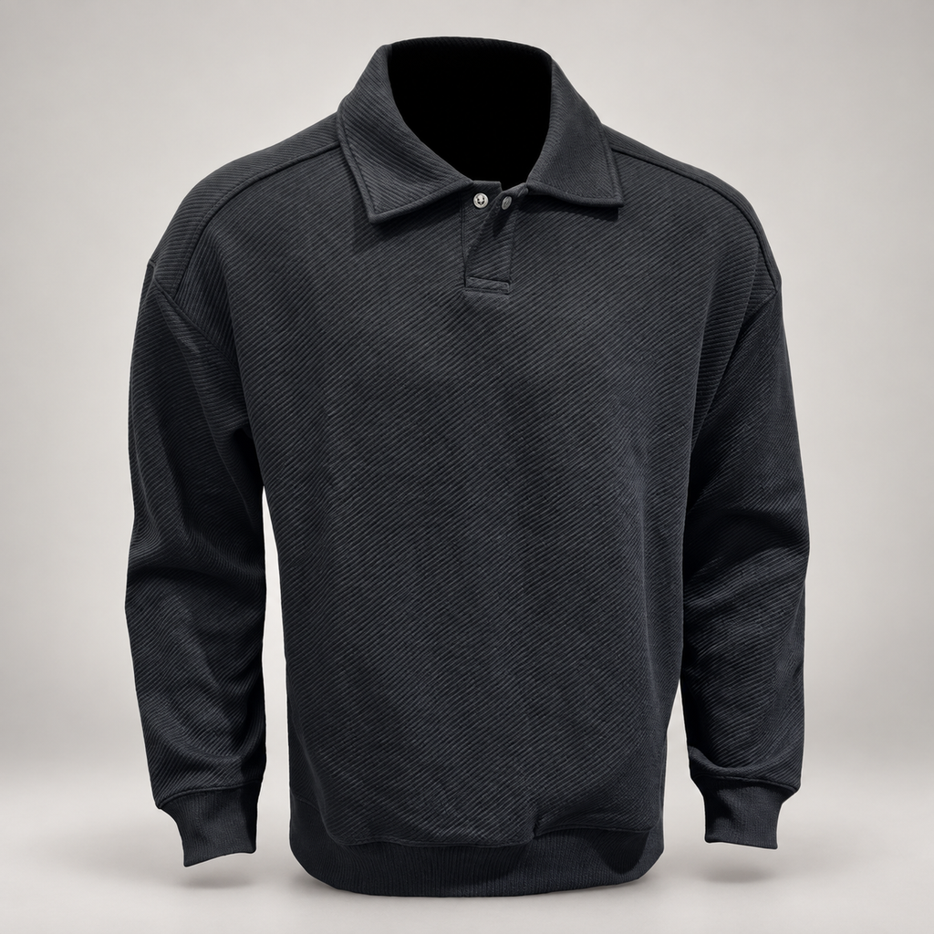 Callum Men’s Textured Long-Sleeve Polo Pullover